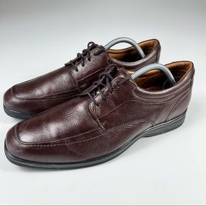 Belvedere Studio Times Men's Size 9.5D Brown Leather Moc Toe Oxfords Dress Shoes